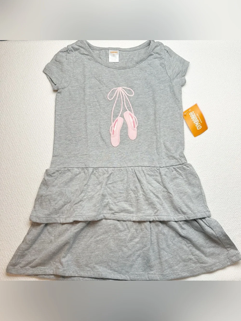 Gymboree Gray dress with Pink Ballet Slipper Applique